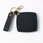 Zonyin New Custom Logo Rotatable Square Makeup Mirror Pu Leather Pocket Mirror Compact Cosmetic Travel Mirror With Keychain