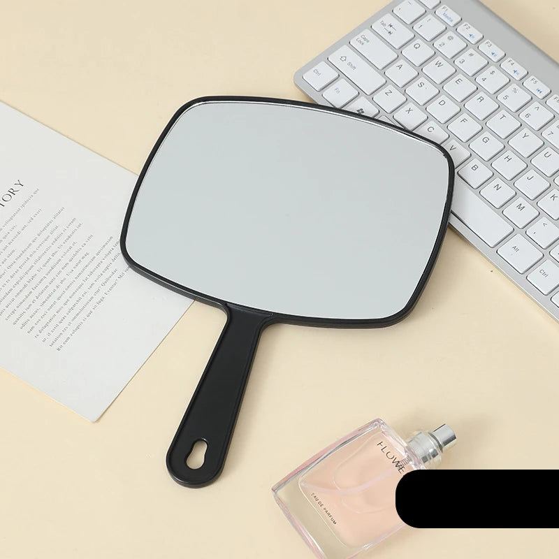 Zonyin Wholesale High Quality Custom Logo Salon Handheld Cosmetic Mirror Large ABS Plastic Hand Barber Hair Care Makeup Mirror