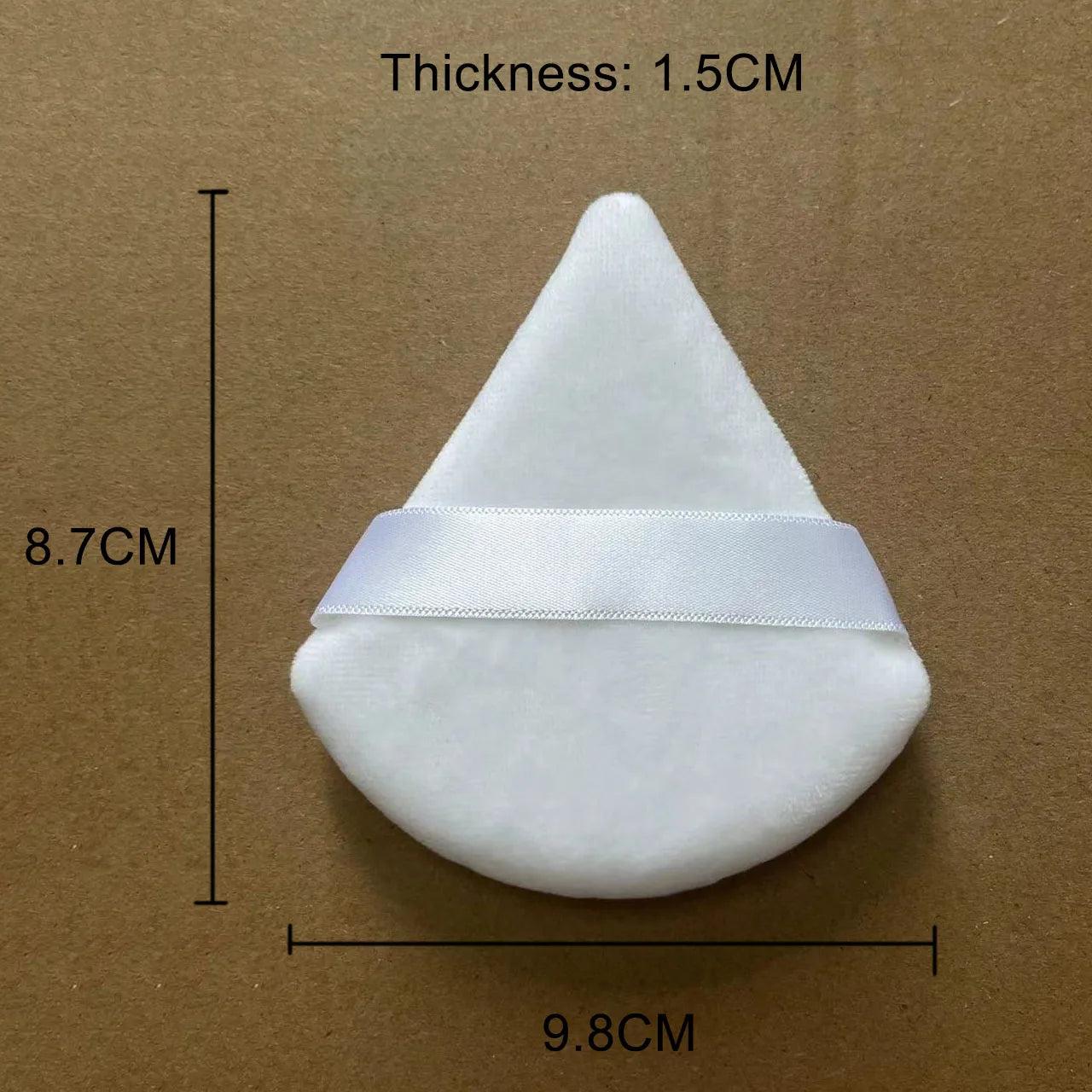 Zonyin 2 Pieces Large Face Powder Puff with a Container Soft Triangle Velour Makeup Puff Big Velvet Body Powder Puff for Women
