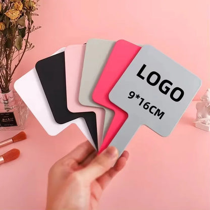 Zonyin Wholesale 5 Sizes Custom Logo Square Handheld Mirror Portable Small Makeup Mirror Compact Cosmetic Mirror with Logo