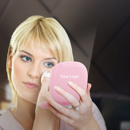 Zonyin Rechargeable Compact Makeup Mirror Dual-Sided LED Lights 5X Magnification Portable Cosmetic Mirror with Square Design