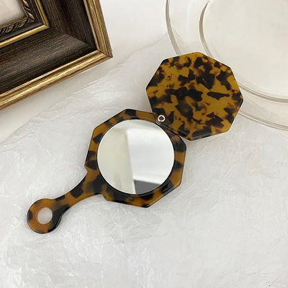 Zonyin Portable Acetate Handheld Pocket Makeup Mirror Vintage Custom Logo Cosmetic Mirror in Colorful Acetate for Girls and Kids