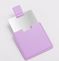 Zonyin Promotion Gift Cheap Square Shaped Pu Leather Small Mirror No Break Stainless Steel Metal Pocket Mirror with Custom Logo