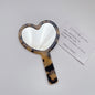 Zonyin Fashionable Heart-Shaped Cosmetic Mirror Cute Acetate Marble Finish Personalized Portable Makeup Mirror for Girls Travel