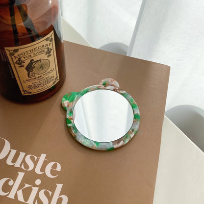 Zonyin Cute Marbled Acetate Small Pocket Cosmetic Mirror Portable Mini Travel Makeup Mirror Personalized Wholesale Promotion