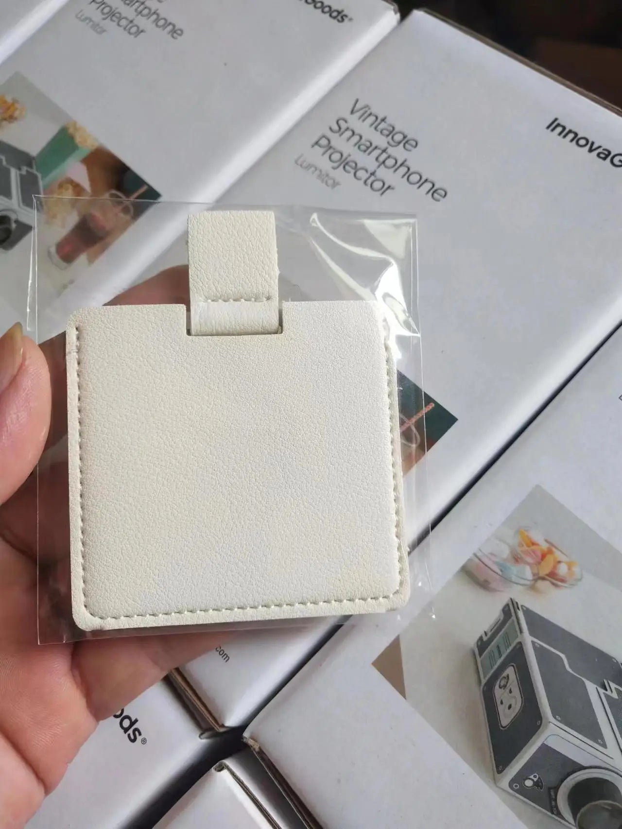 Zonyin Promotion Gift Cheap Square Shaped Pu Leather Small Mirror No Break Stainless Steel Metal Pocket Mirror with Custom Logo