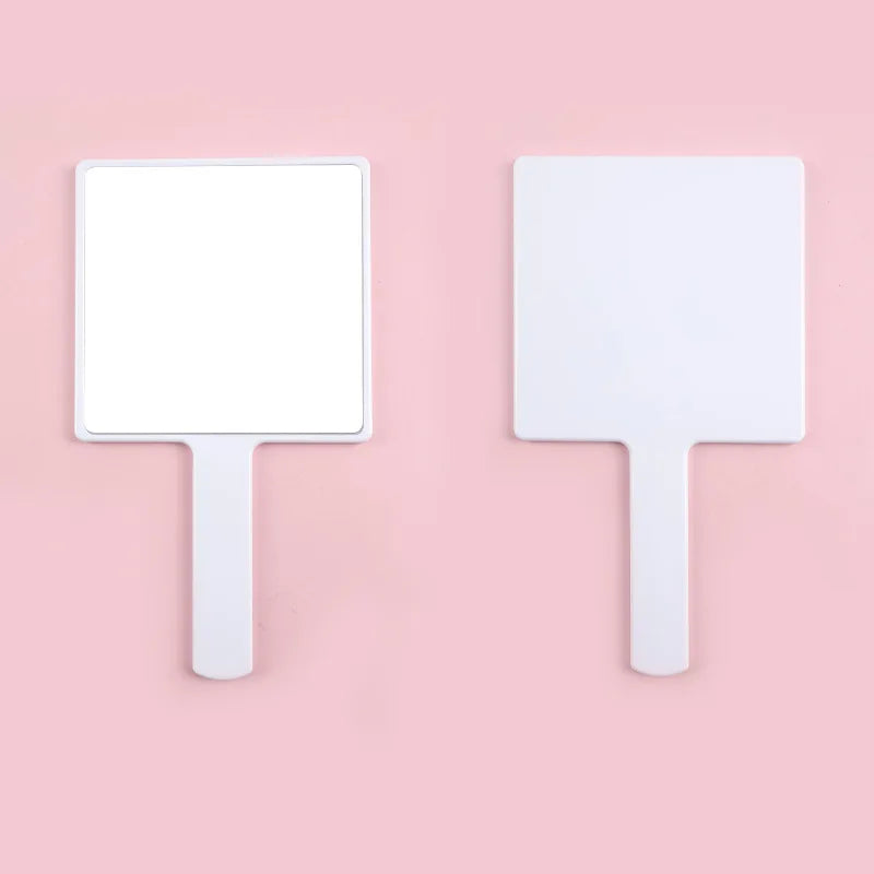 Zonyin New Arrival Large Size square Handheld Makeup Mirror 15*27cm Plastic Travel Mirror  with Custom Logo for Hair Salon