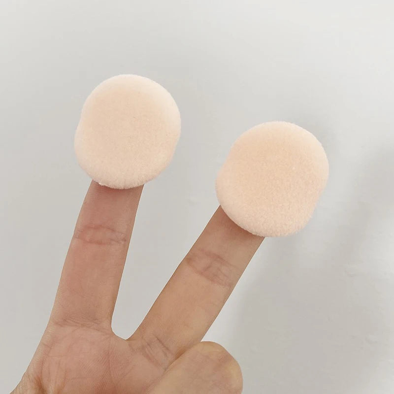 Zonyin Wholesale Mini Powder Puff Super Soft Small Finger Velvet Face Makeup Cosmetic Powder Puff for Women