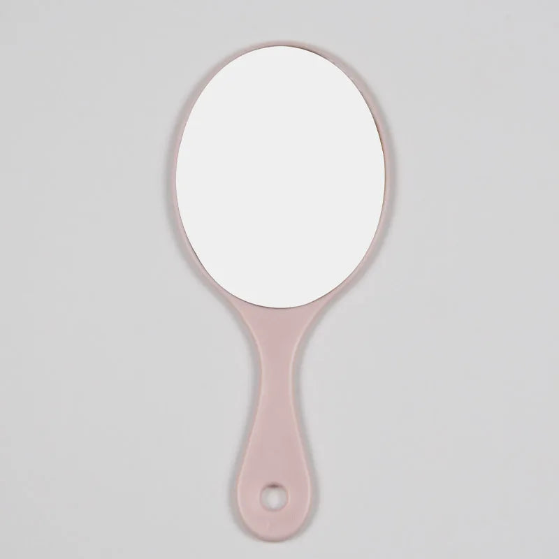 Zonyin Promotional Plastic Portable Handheld Makeup Mirrors Lightweight Private Label Oval Small Hand Held Mirror Logo Custom