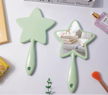 Zonyin New Design Large Pink Star Shaped Cute and Travel Makeup Mirror Personalized Eyelash Cosmetic Mirror Hand Held Mirror