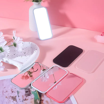 Zonyin Wholesale Promotion Portable Handheld Square Cosmetic Makeup Mirror Plastic+Glass Travel Pocket Personalized Small Mirror