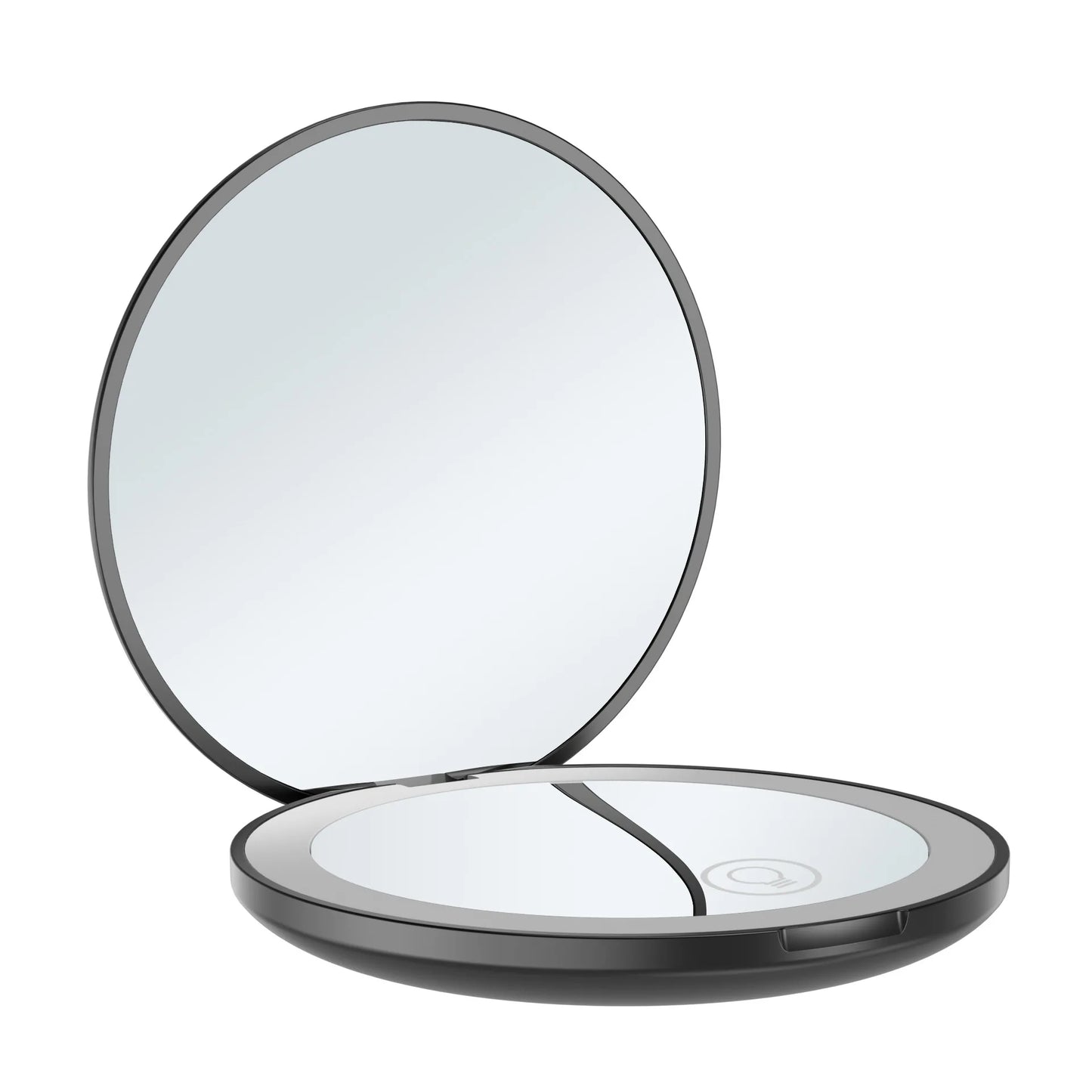 Zonyin Round 10X Magnifying Led Portable Cute Makeup Mirror Vanity Mirror With Lights Compact Pocket Make up Mirror with Logo