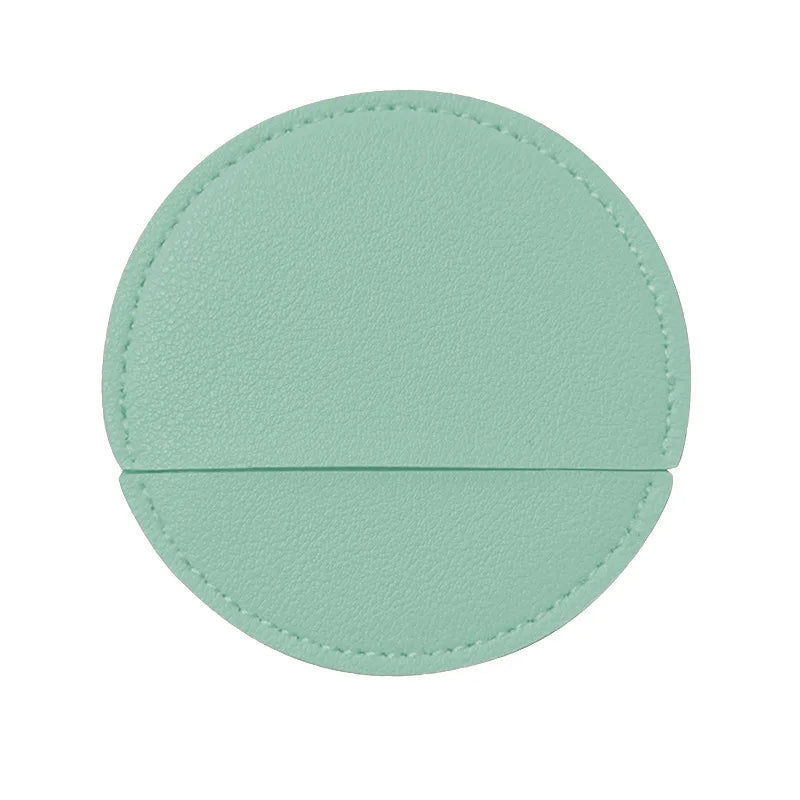 Zonyin Round Compact Stainless Steel Makeup Mirror Customized Logo Mini PU Leather Hand Pocket Cosmetic Mirror for Promotional