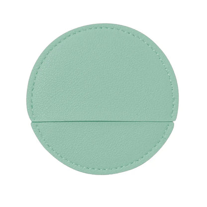 Zonyin Round Compact Stainless Steel Makeup Mirror Customized Logo Mini PU Leather Hand Pocket Cosmetic Mirror for Promotional