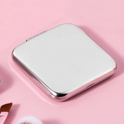 Zonyin New Arrival Square Stainless Steel Makeup Pocket Mirror Dual Side Small Cosmetic Mirror With Foldable Travel Mirror