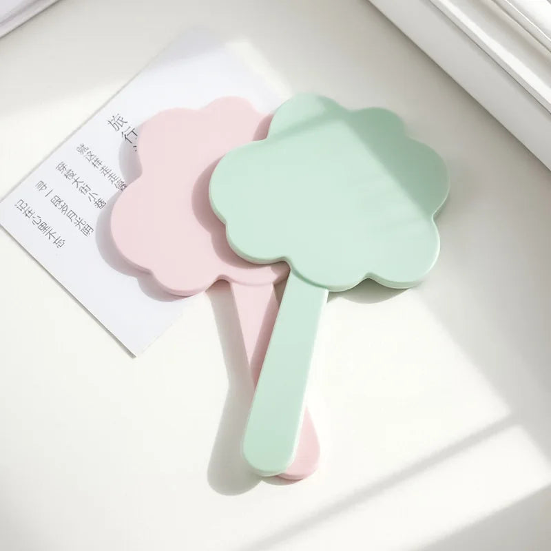 Zonyin Personalized Cloud-Shaped Handheld Makeup Mirror Portable  Custom Logo Cute Mini Travel Eco-Friendly Plastic Pocket