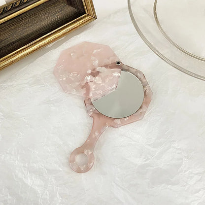Zonyin Portable Acetate Handheld Pocket Makeup Mirror Vintage Custom Logo Cosmetic Mirror in Colorful Acetate for Girls and Kids
