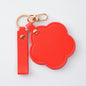 Zonyin New Flower Design Pocket Makeup Mirror Portable Pu Leather Small Travel Hand Mirror Logo Custom With Metal Keychain