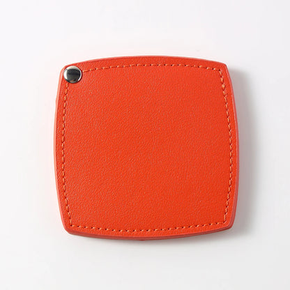 Zonyin Customized Logo Portable Square-Shape Vanity Makeup Mirror Travel Folding Pu Leather Pocket Compact Mirror for Girls Gift