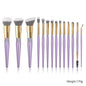 Zonyin Luxury 12Pcs Champagne Gold Soft Private Label Makeup Brushes Bling Glitter Diamond Makeup Brush Set With Rhinestone