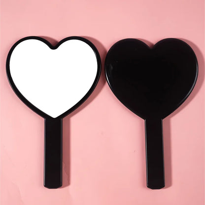 Zonyin Customized Plastic Mini Handheld Mirror Heart Shape Portable Cute Cosmetic Mirror for Bride Wedding Gifts