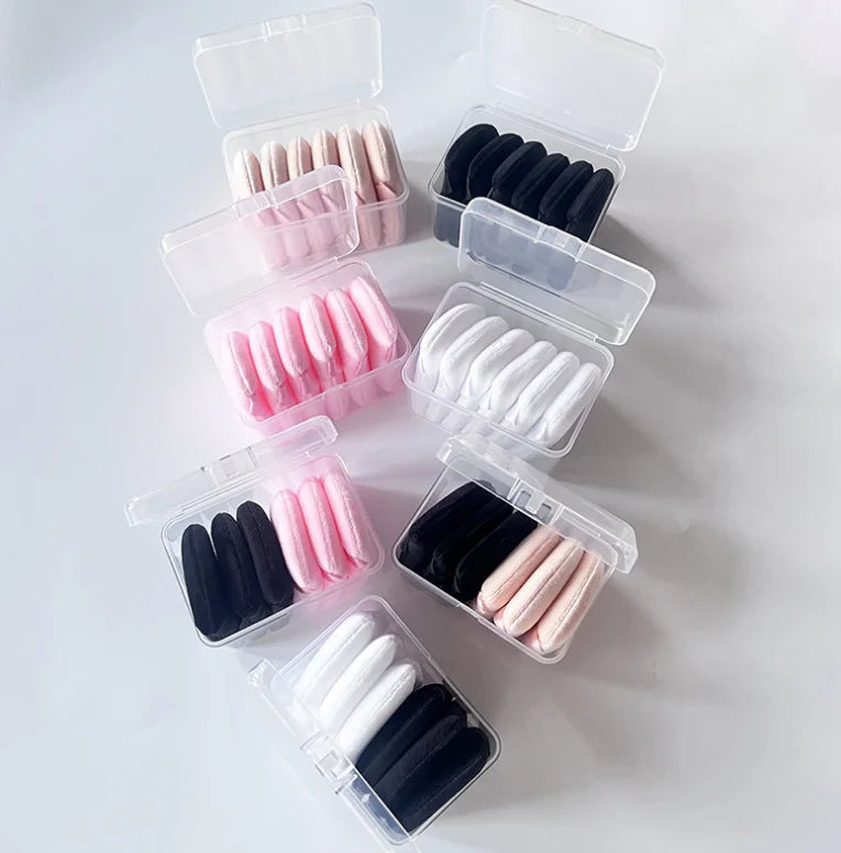 Zonyin Hot Selling Customized Cosmetic Flocking Heart Puff Velvet Makeup Loose Powder Puff Triangle Soft Dry Use