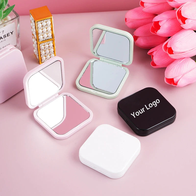 Zonyin High Quality Promotional Gift Dual-sided Cosmetic Mirror 2X Small Plastic Pocket Mirror Makeup Mirror With Customized