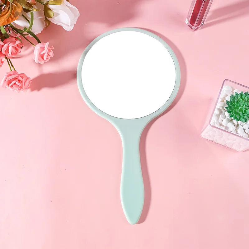Zonyin Custom Round Design Handheld Vanity Mirror Cosmetic Hand Held Makeup Mirror Handy Mirror With Handle