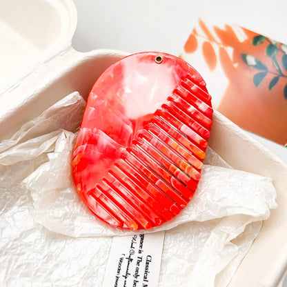 Zonyin Portable Oval Marble Makeup Mirror with Comb Foldable Rotating Cosmetic Pocket Mirror Hairbrush Combo Travel Mini Purse