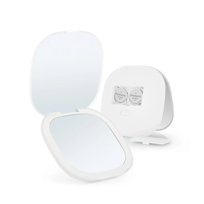Zonyin Custom Square Dual-Sided LED Pocket Compact Mirror With 1X/5X Magnification Portable Travel Makeup Mirror with LED Lights