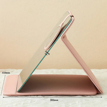 Zonyin High Quality Foldable Pu Leather Makeup Mirror Custom Logo Outdoor Portable Travel Mirror with 10X Magnifying Mirror