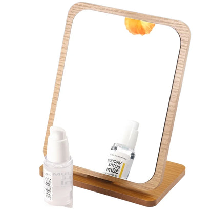 Zonyin Square Shaped Standing Cosmetic Table Mirror Foldable Plastic Frame Desktop Makeup Mirror Single Sided Labeling Option