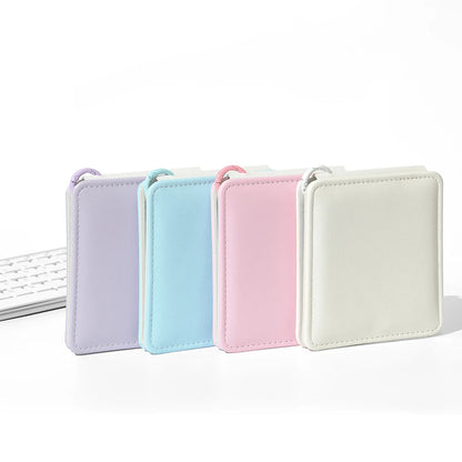 Zonyin Pink Purple Blue Macron Color Pu Leather Folding Makeup Mirror Portable Travel Standing Desktop Vanity Cosmetic Mirrors