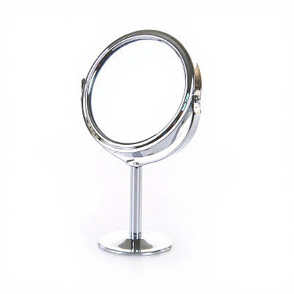 Desktop Double-sided Rotatable Stainless Steel Magnifying Glass Makeup Mirror for Student Dormitory and Household Dressing Use