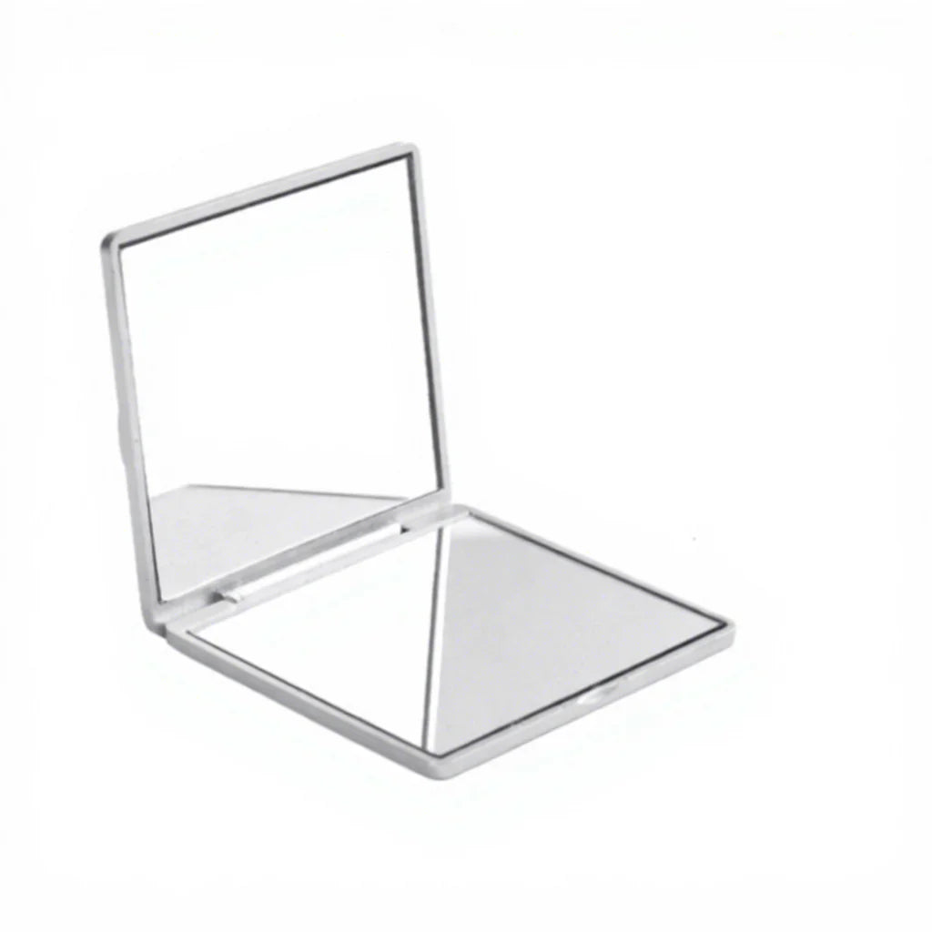 Zonyin Wholesale Square Makeup Mirror Double Sided Folding Pocket Mirror with Magnifying Portable Mini Plastic Cosmetic Mirror