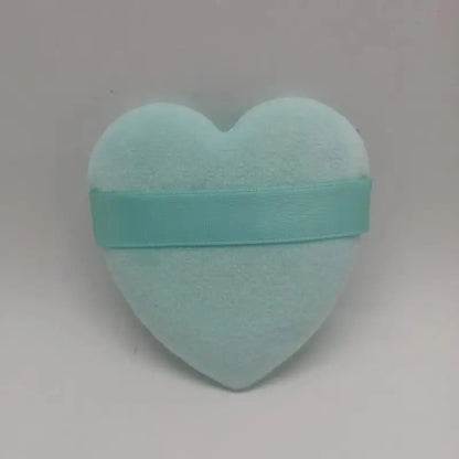Zonyin Wholesale Powder Puff Custom Logo Soft Velour Cosmetic Puffs Pink Heart Powder Puff