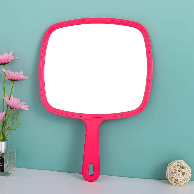 Zonyin Custom Large Size Plastic Handheld Cosmetic Mirror High Quality Big Handheld Mirror for Hair Beauty Salon